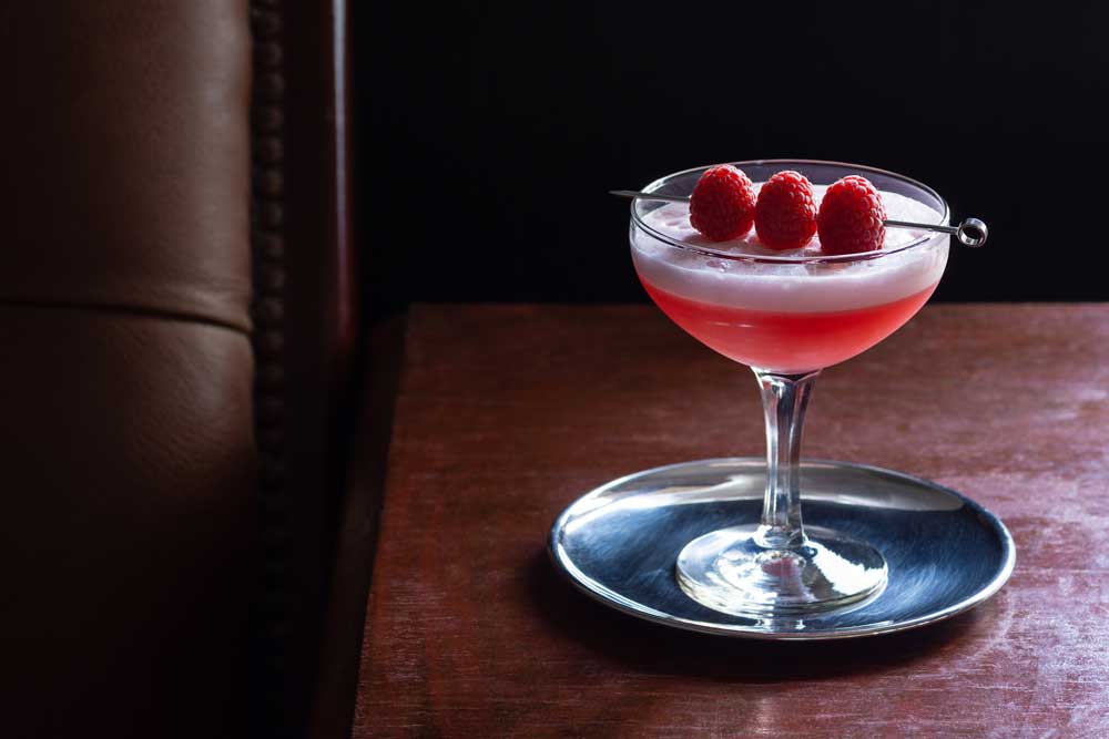Raspberry gin sour